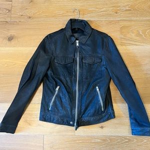 Allsaints zip up leather jacket men S